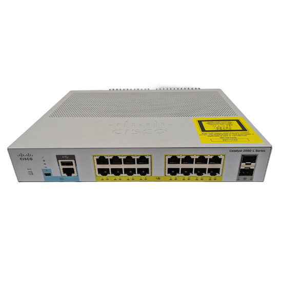 Cisco WS-C2960L-16PS-LL 16-Port PoE+ Gigabit Fanless Managed Switch