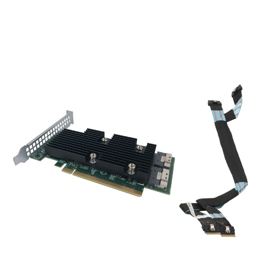 Dell R740XD NVMe PCIe Extender Card with A0 to B0 NVMe ribbon cable  
